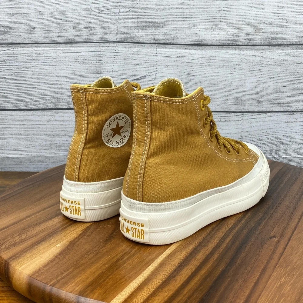 Converse Chuck Taylor All Star Lift Platform High Burnt Honey Shoe Womens Size 5